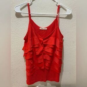 Old Navy Women's Ruffled Tank Top Red M